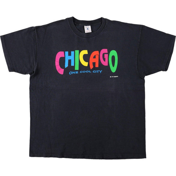 ~90'S Delta Print T-Shirt, Made in USA, Men's XL equivalent, Vintage cotton black type Vintage Second Hand