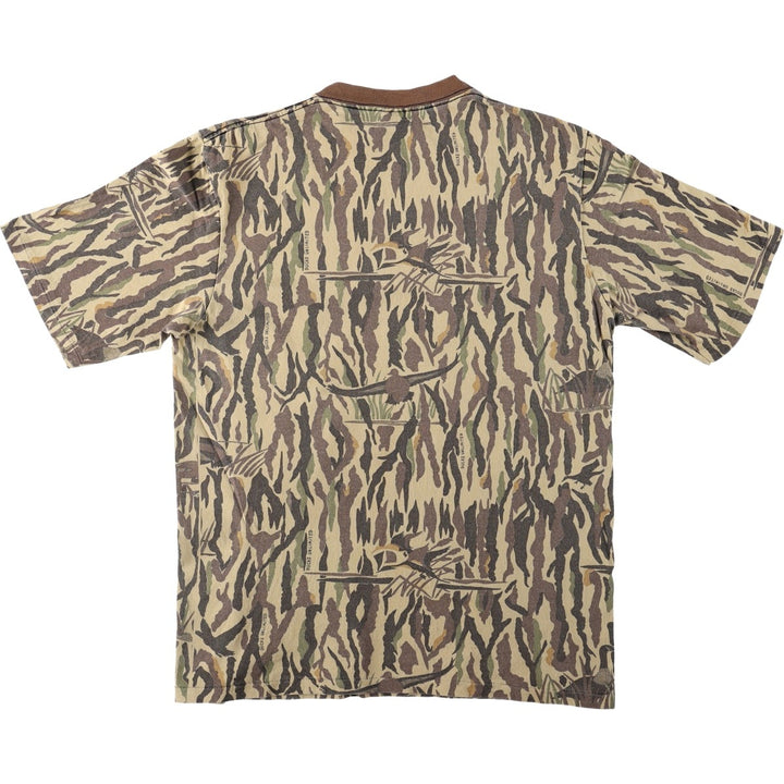 RATTLERS BRAND DUCKS UNLIMITED Camouflage Pocket T-Shirt, Made in USA, Men's XL equivalent. unclear brown type Vintage Second Hand
