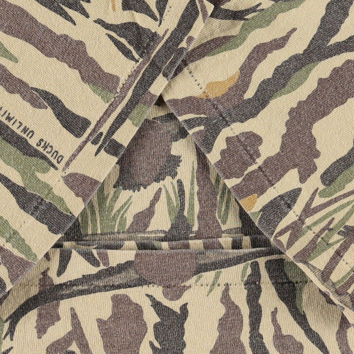 RATTLERS BRAND DUCKS UNLIMITED Camouflage Pocket T-Shirt, Made in USA, Men's XL equivalent. unclear brown type Vintage Second Hand