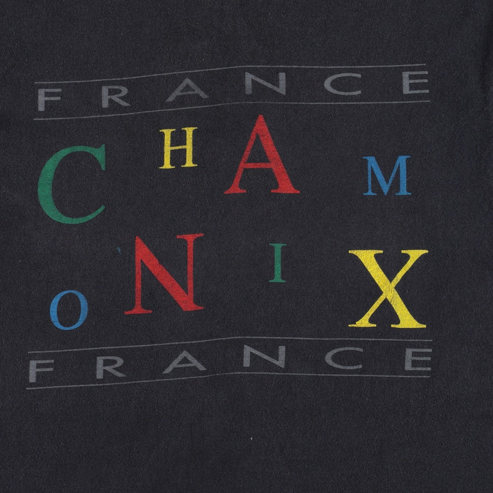 ~90'S Vintage Printed T-shirt, Men's S size unclear black type Vintage Second Hand