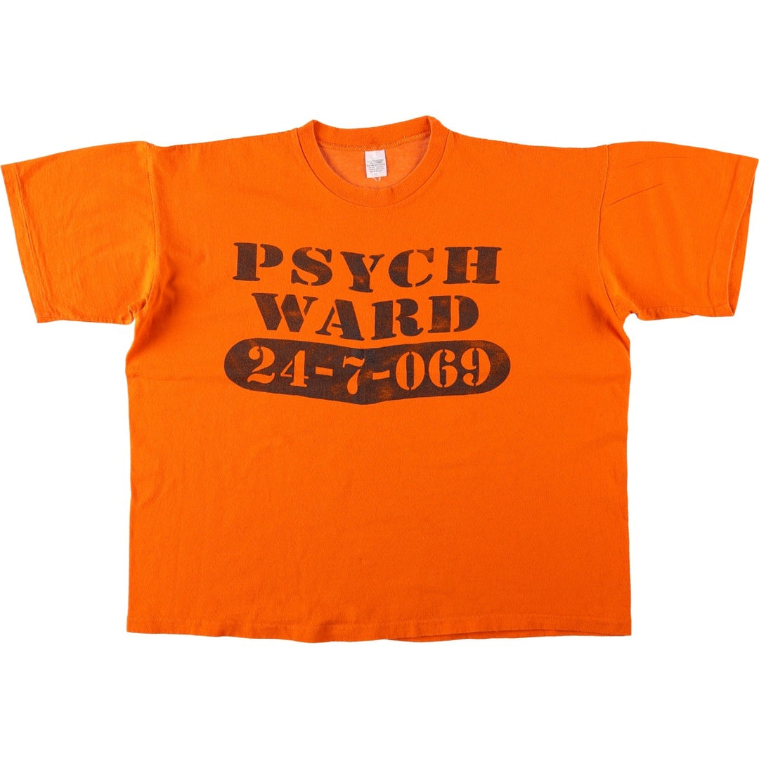 ~90'S Printed T-Shirt, Made in USA, Men's XL equivalent, Vintage polyester orange type Vintage Second Hand