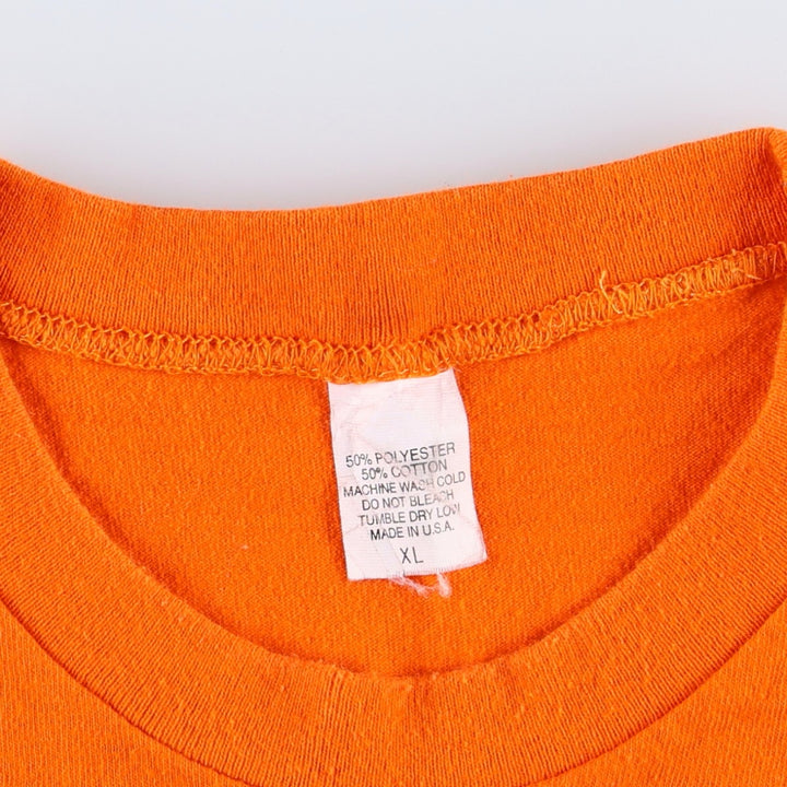 ~90'S Printed T-Shirt, Made in USA, Men's XL equivalent, Vintage polyester orange type Vintage Second Hand