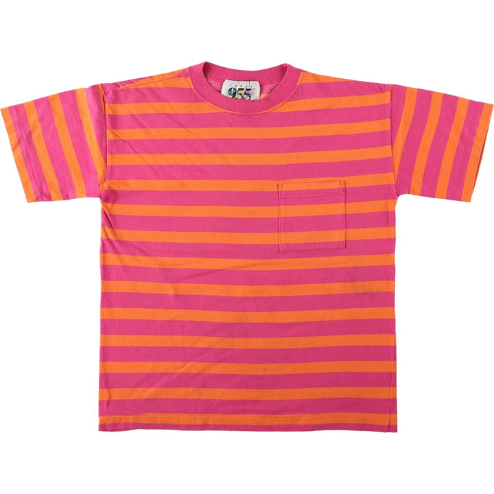 Vintage CLASS 955 striped T-shirt from the 80s-90s, equivalent to men's size M. polyester orange type Vintage Second Hand