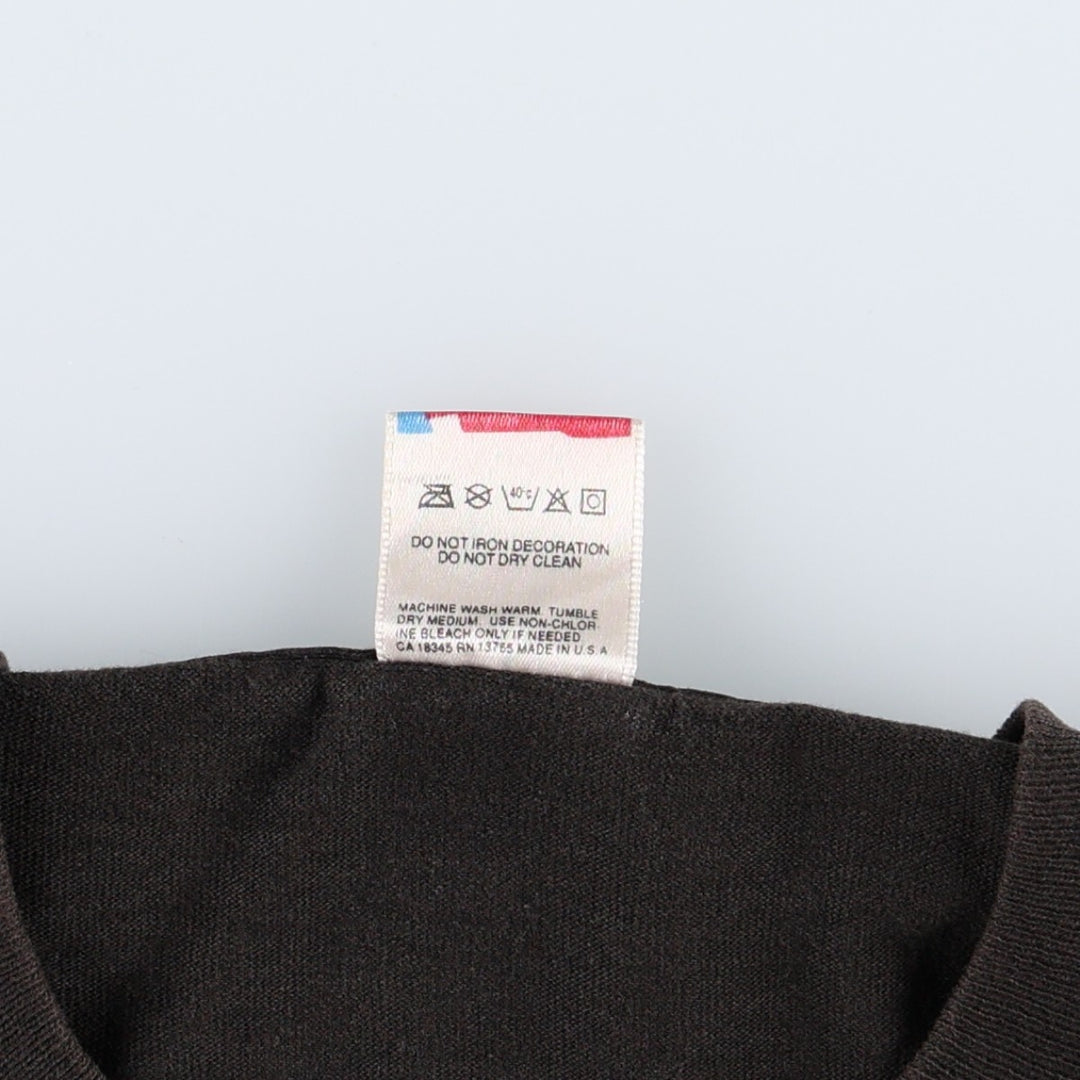 90'S Fruit of the Loom printed T-shirt, made in the USA, men's size L, vintage cotton black type Vintage Second Hand