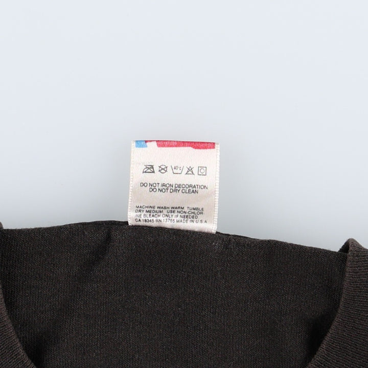 90'S Fruit of the Loom printed T-shirt, made in the USA, men's size L, vintage cotton black type Vintage Second Hand