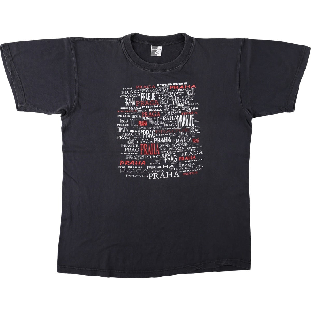 Quality Textile Printed T-Shirt, Men's XL (equivalent) cotton black type Vintage Second Hand