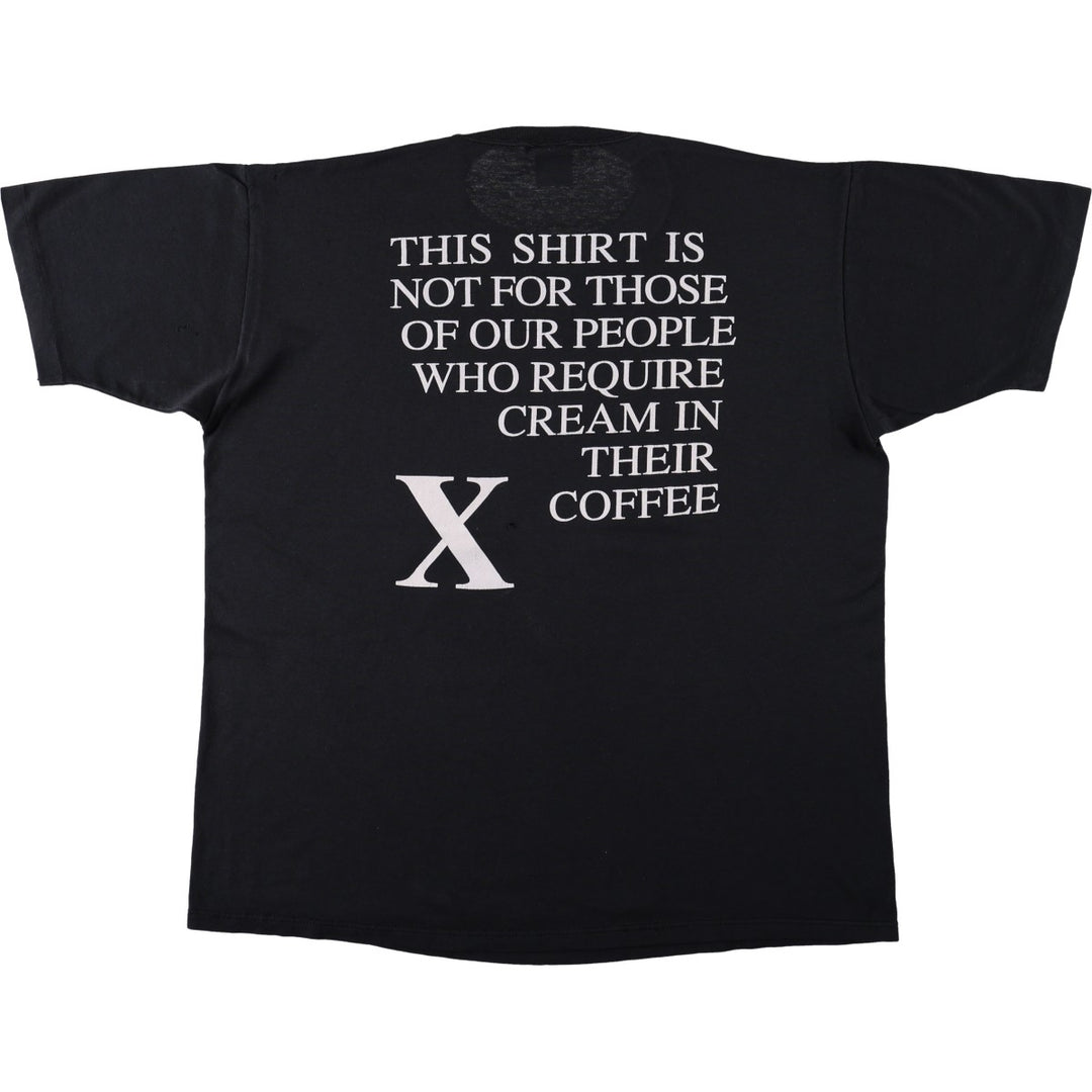 80s-90'S Jerzees Message Print T-Shirt, Made in USA, Men's XL (approx.), Vintage cotton black type Vintage Second Hand