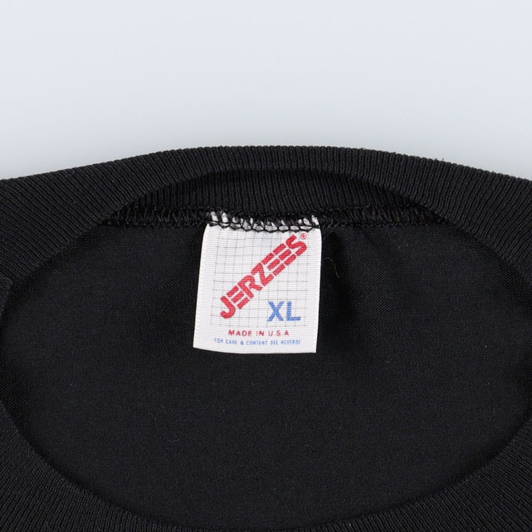 80s-90'S Jerzees Message Print T-Shirt, Made in USA, Men's XL (approx.), Vintage cotton black type Vintage Second Hand