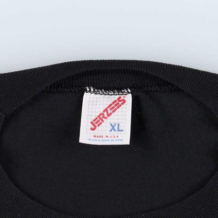 80s-90'S Jerzees Message Print T-Shirt, Made in USA, Men's XL (approx.), Vintage cotton black type Vintage Second Hand