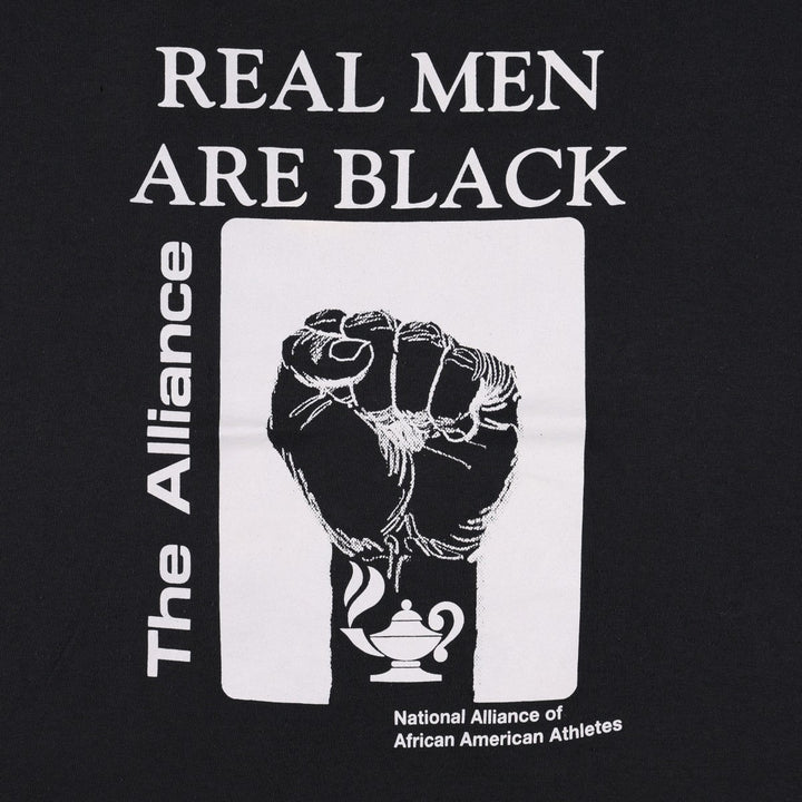 80s-90'S Jerzees Message Print T-Shirt, Made in USA, Men's XL (approx.), Vintage cotton black type Vintage Second Hand