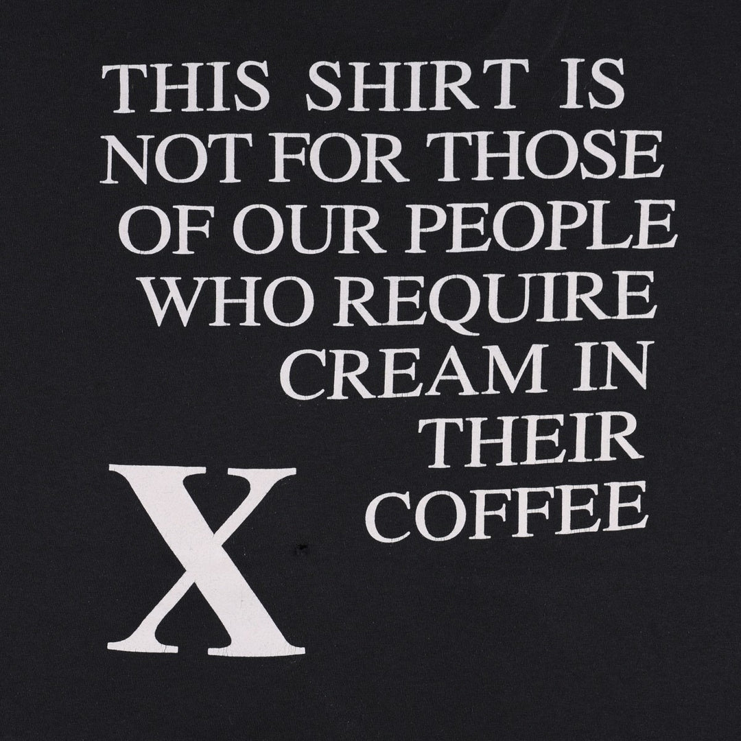80s-90'S Jerzees Message Print T-Shirt, Made in USA, Men's XL (approx.), Vintage cotton black type Vintage Second Hand