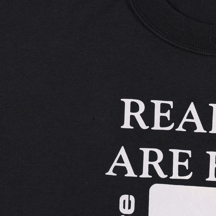 80s-90'S Jerzees Message Print T-Shirt, Made in USA, Men's XL (approx.), Vintage cotton black type Vintage Second Hand