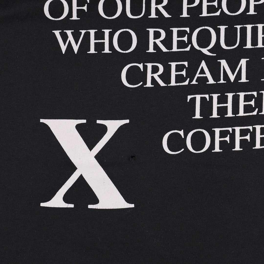 80s-90'S Jerzees Message Print T-Shirt, Made in USA, Men's XL (approx.), Vintage cotton black type Vintage Second Hand