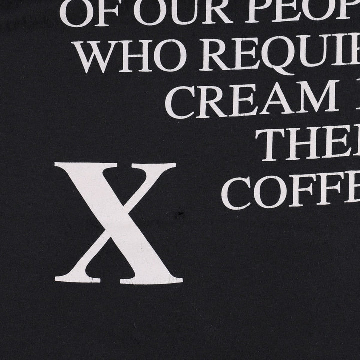 80s-90'S Jerzees Message Print T-Shirt, Made in USA, Men's XL (approx.), Vintage cotton black type Vintage Second Hand