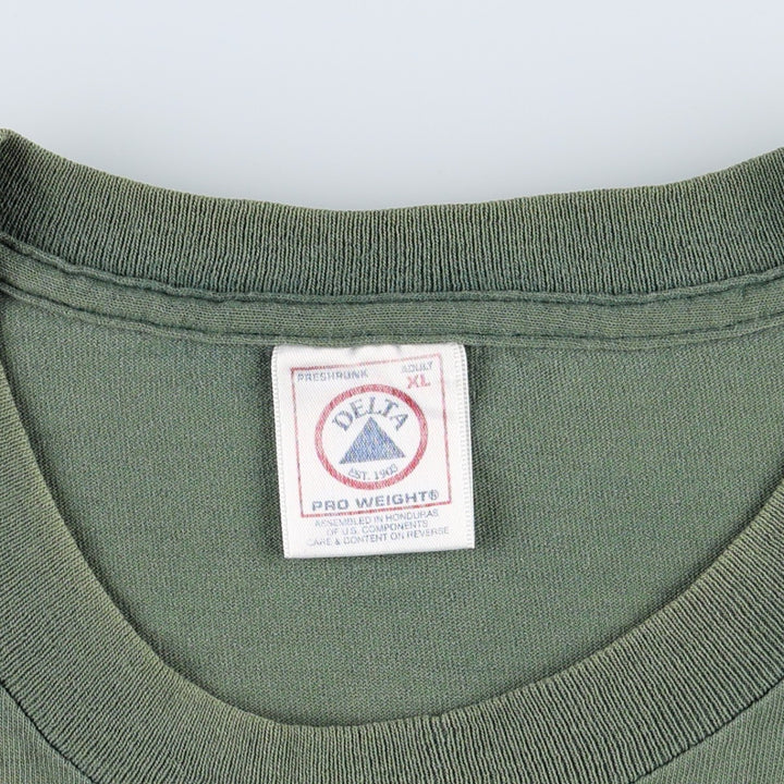 2000'S Delta Lenny and Joe's advertising T-shirt, men's size XL (approx.) cotton green type Vintage Second Hand