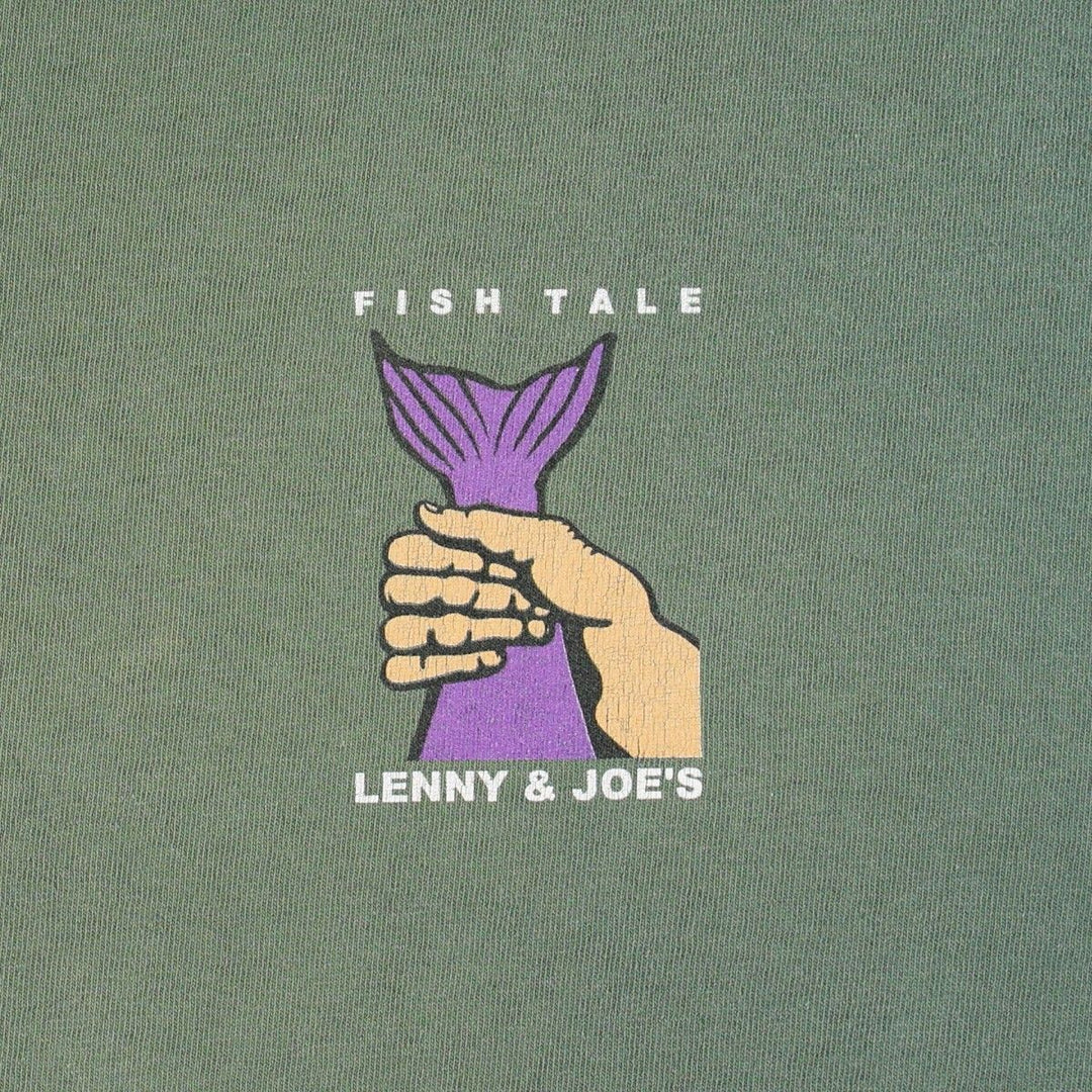 2000'S Delta Lenny and Joe's advertising T-shirt, men's size XL (approx.) cotton green type Vintage Second Hand