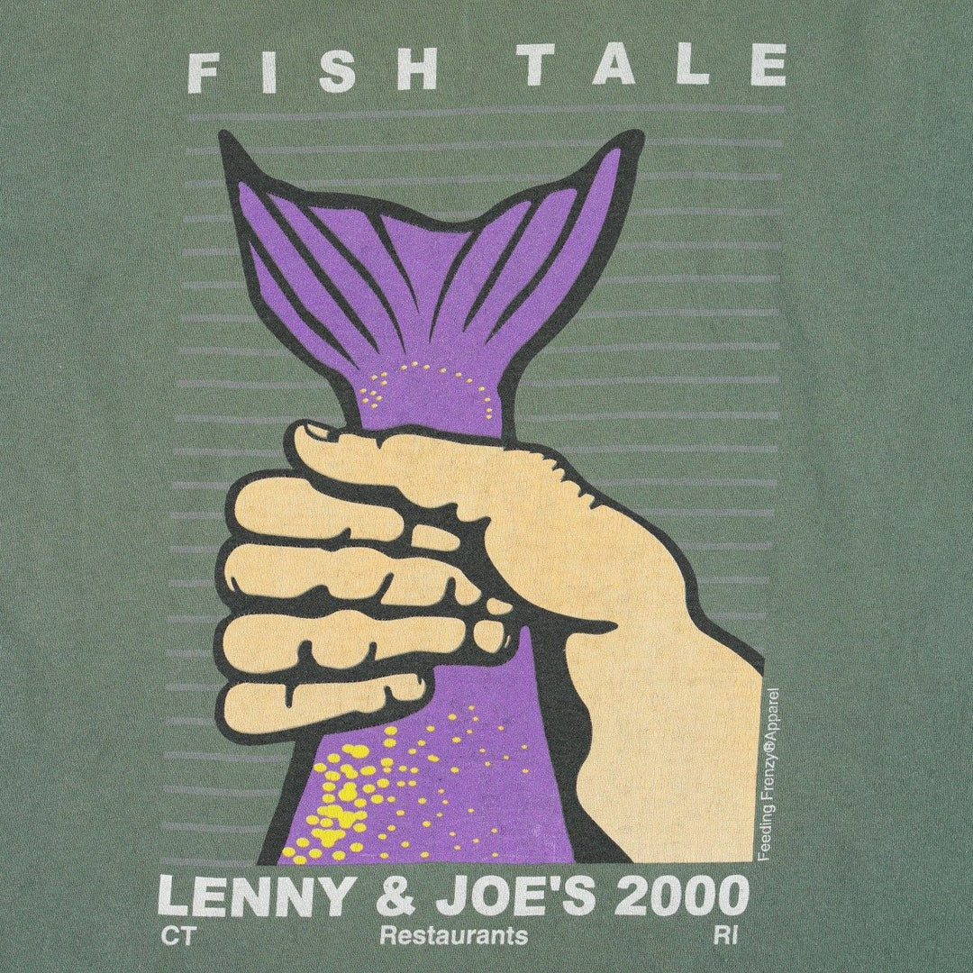 2000'S Delta Lenny and Joe's advertising T-shirt, men's size XL (approx.) cotton green type Vintage Second Hand