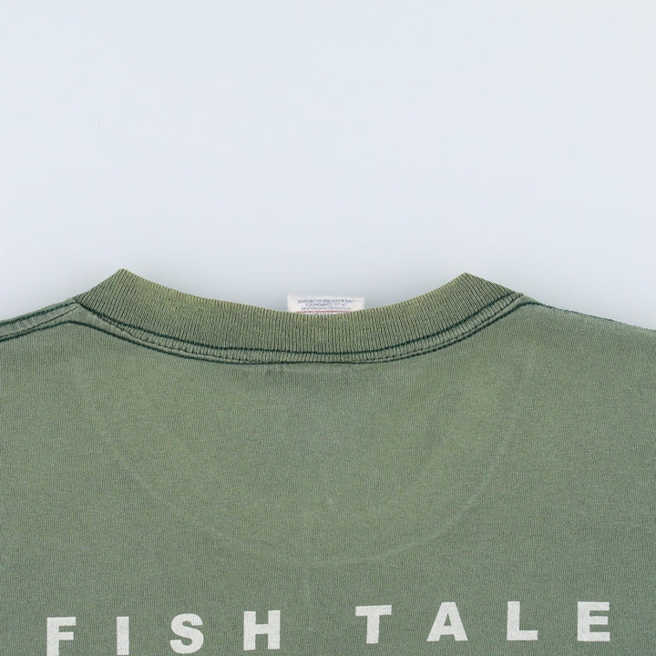 2000'S Delta Lenny and Joe's advertising T-shirt, men's size XL (approx.) cotton green type Vintage Second Hand