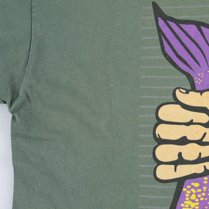 2000'S Delta Lenny and Joe's advertising T-shirt, men's size XL (approx.) cotton green type Vintage Second Hand