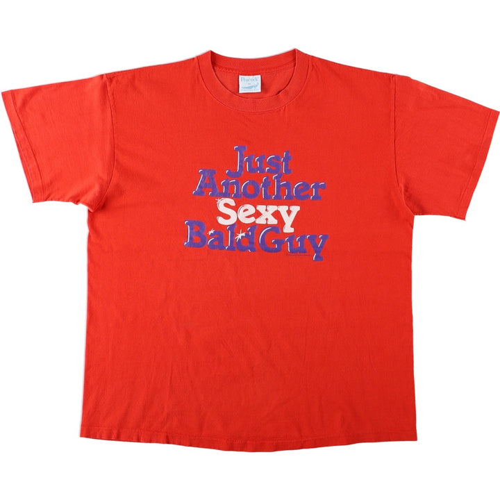 90'S Peacock Message Print T-Shirt, Made in USA, Men's XL (approx.), Vintage cotton red type Vintage Second Hand