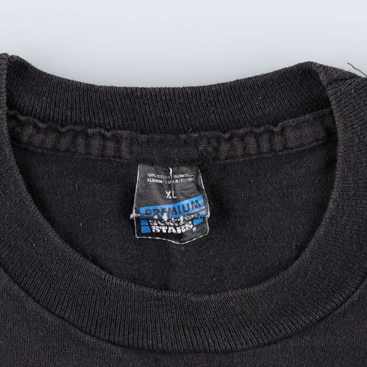 80s-90'S Screen Stars Premium Print T-Shirt, Men's Size XL (approx.) cotton black type Vintage Second Hand