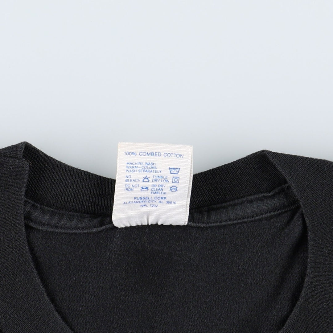 80'S Jerzees Print T-Shirt, Made in USA, Men's XL equivalent, Vintage cotton black type Vintage Second Hand