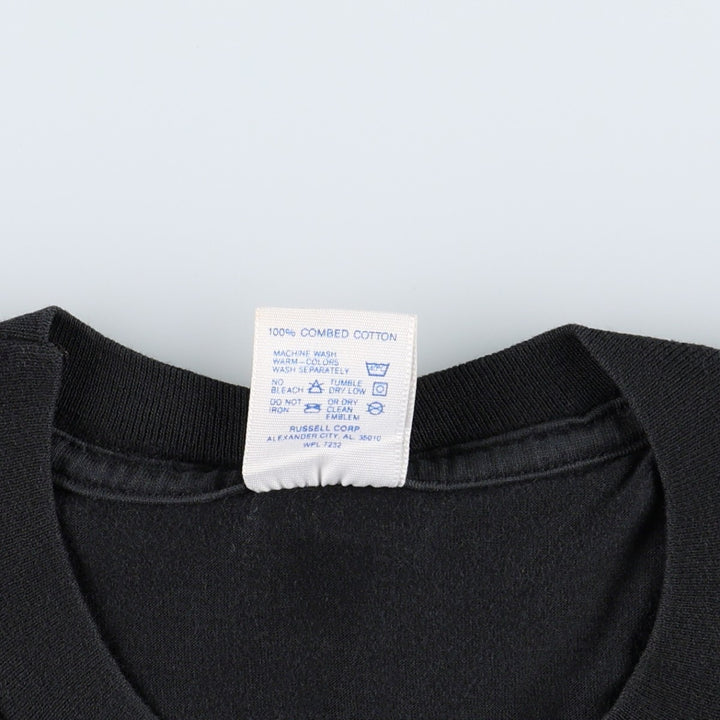 80'S Jerzees Print T-Shirt, Made in USA, Men's XL equivalent, Vintage cotton black type Vintage Second Hand