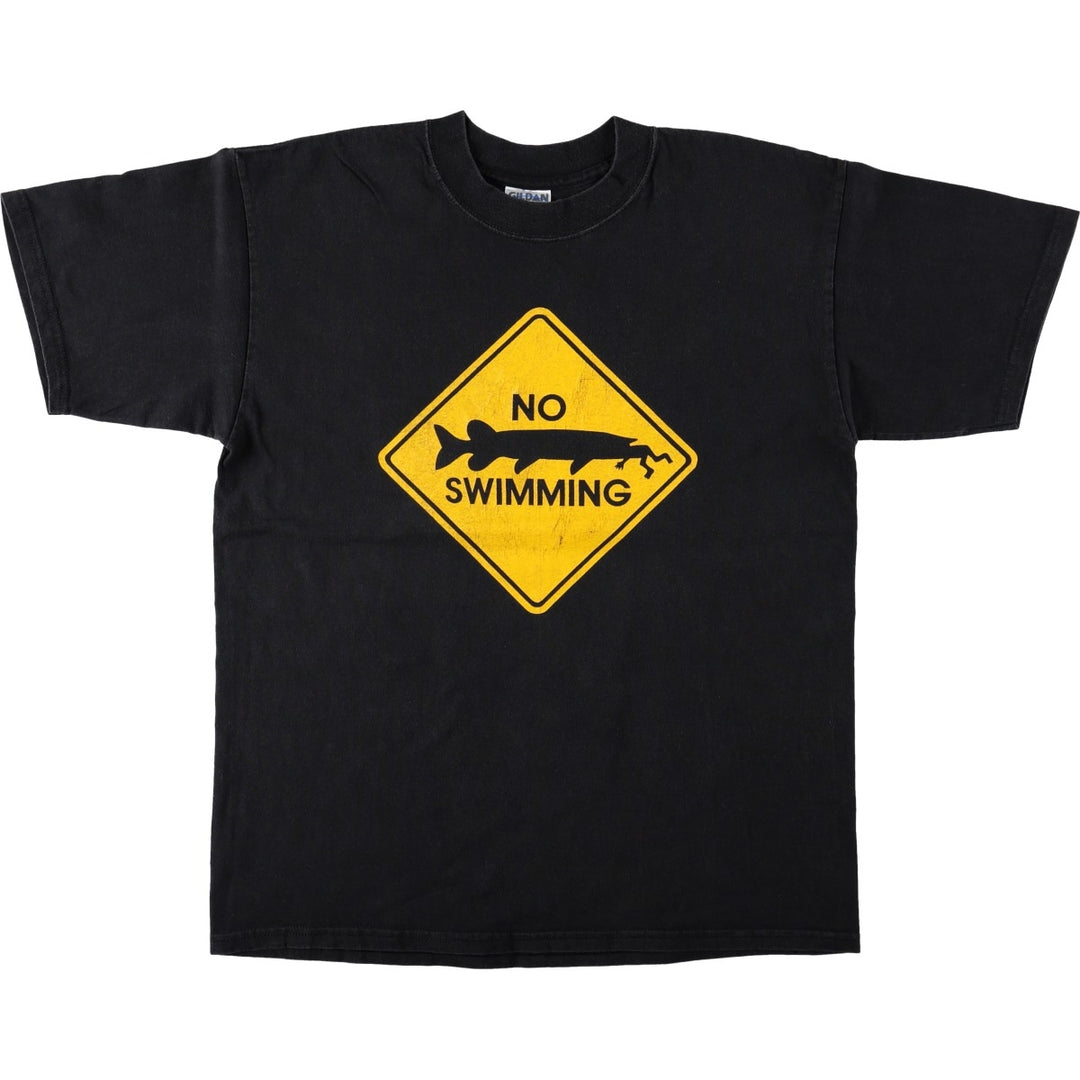 Gildan Ultra Cotton Print T-Shirt, Men's Size L (approx.) cotton black type Vintage Second Hand