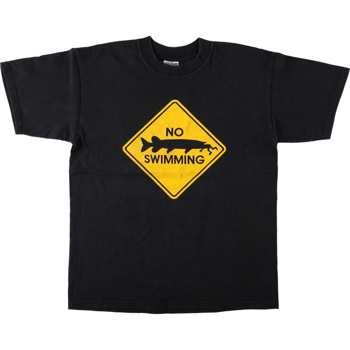 Gildan Ultra Cotton Print T-Shirt, Men's Size L (approx.) cotton black type Vintage Second Hand