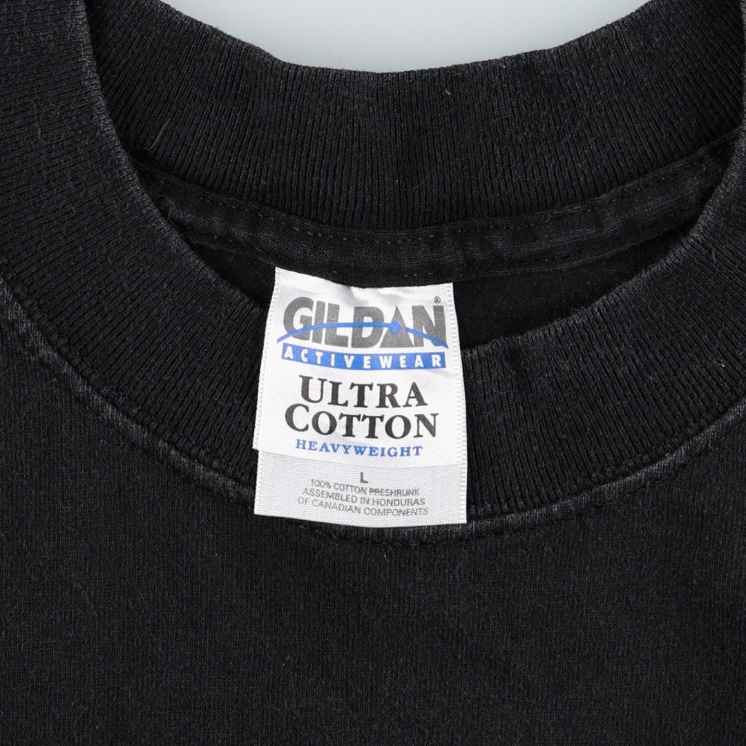 Gildan Ultra Cotton Print T-Shirt, Men's Size L (approx.) cotton black type Vintage Second Hand