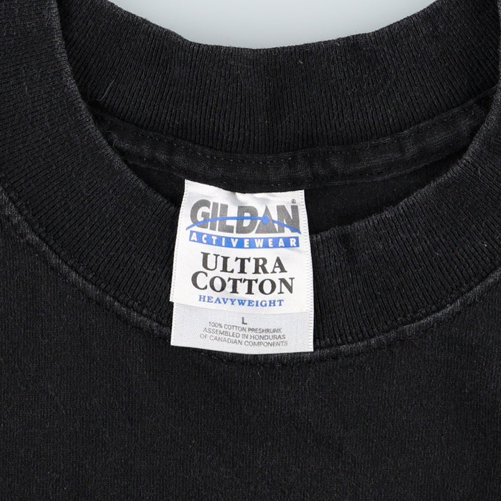 Gildan Ultra Cotton Print T-Shirt, Men's Size L (approx.) cotton black type Vintage Second Hand