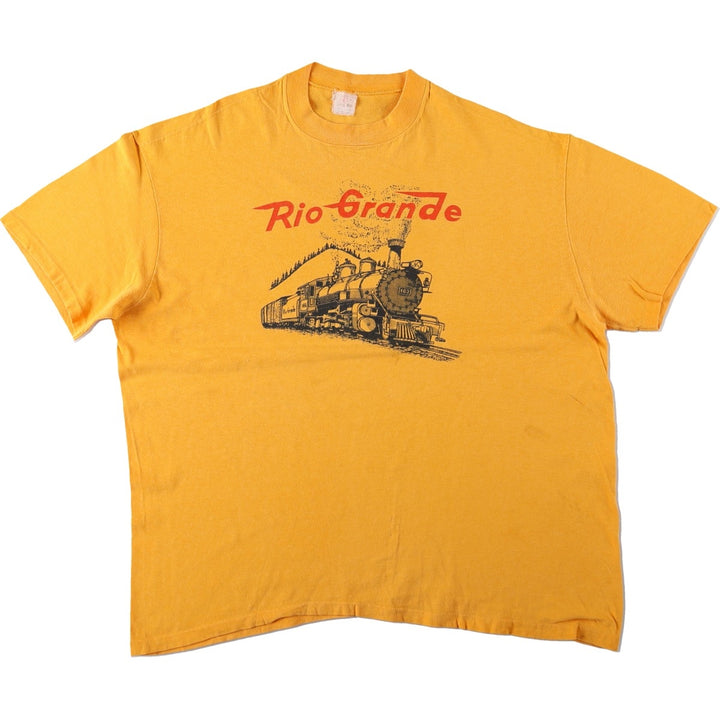 70s-80'S Stedman HI CRU Rio Grande Advertising T-Shirt, Men's XL equivalent, Vintage cotton yellow type Vintage Second Hand
