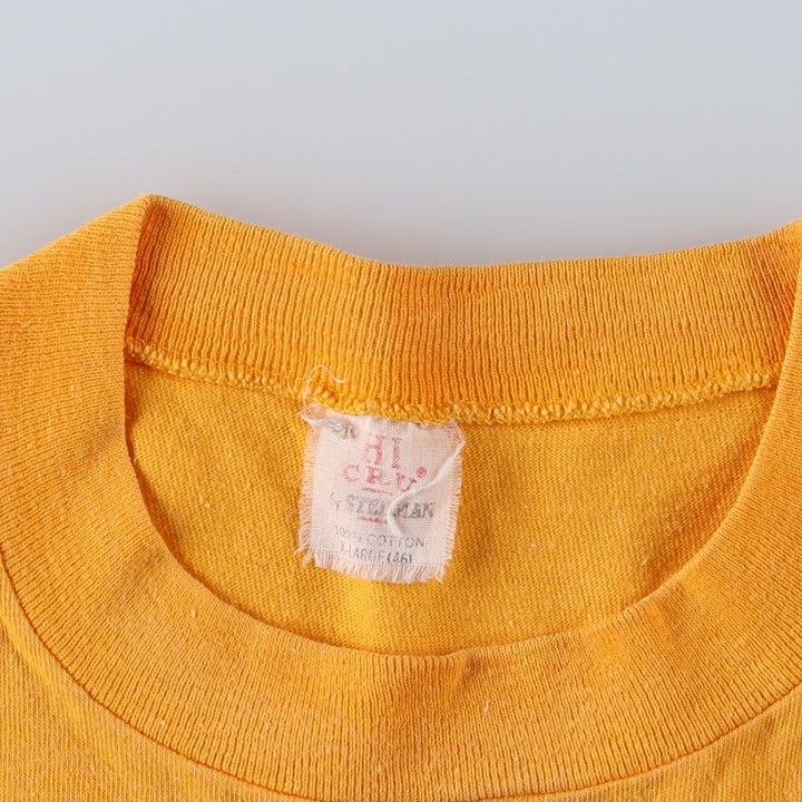 70s-80'S Stedman HI CRU Rio Grande Advertising T-Shirt, Men's XL equivalent, Vintage cotton yellow type Vintage Second Hand