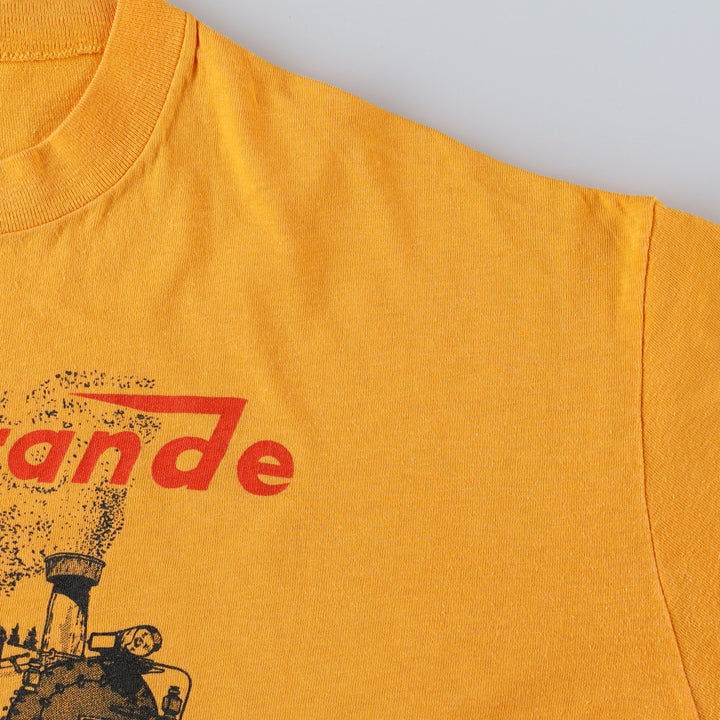 70s-80'S Stedman HI CRU Rio Grande Advertising T-Shirt, Men's XL equivalent, Vintage cotton yellow type Vintage Second Hand