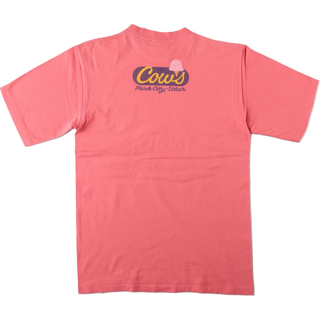 80'S COWS Advertising T-Shirt, Made in Canada, Men's Size M (approx.), Vintage cotton pink type Vintage Second Hand