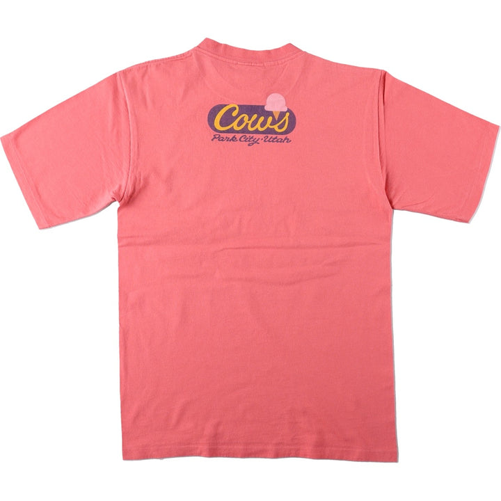 80'S COWS Advertising T-Shirt, Made in Canada, Men's Size M (approx.), Vintage cotton pink type Vintage Second Hand