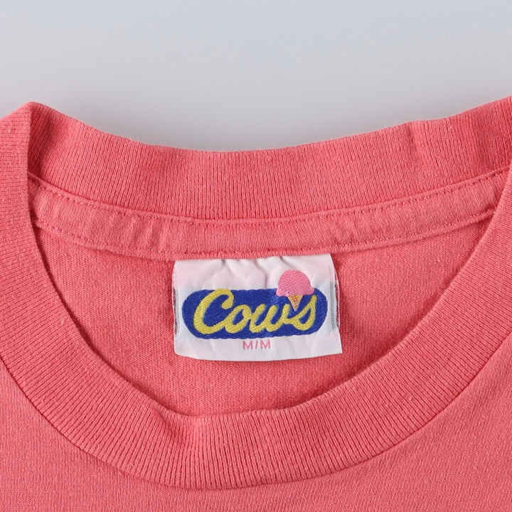 80'S COWS Advertising T-Shirt, Made in Canada, Men's Size M (approx.), Vintage cotton pink type Vintage Second Hand