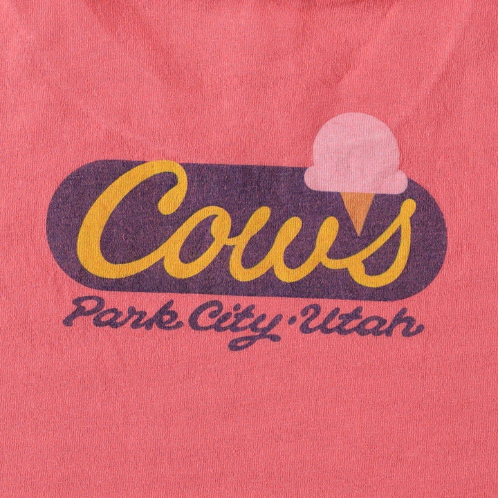 80'S COWS Advertising T-Shirt, Made in Canada, Men's Size M (approx.), Vintage cotton pink type Vintage Second Hand