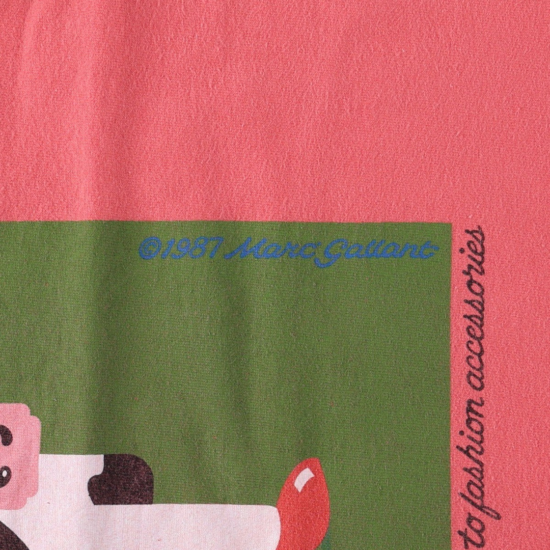 80'S COWS Advertising T-Shirt, Made in Canada, Men's Size M (approx.), Vintage cotton pink type Vintage Second Hand