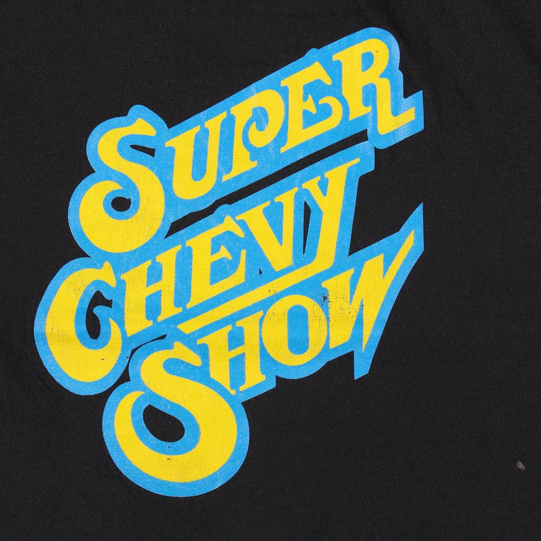 ~90'S SUPER CHEVY SHOW Print T-Shirt, Men's Size S (Equivalent), Vintage unclear black type Vintage Second Hand