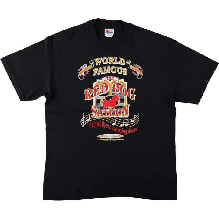 90s-00'S Hanes Heavyweight Red Dog Saloon Advertising T-shirt, Men's Size L (approx.) cotton black type Vintage Second Hand