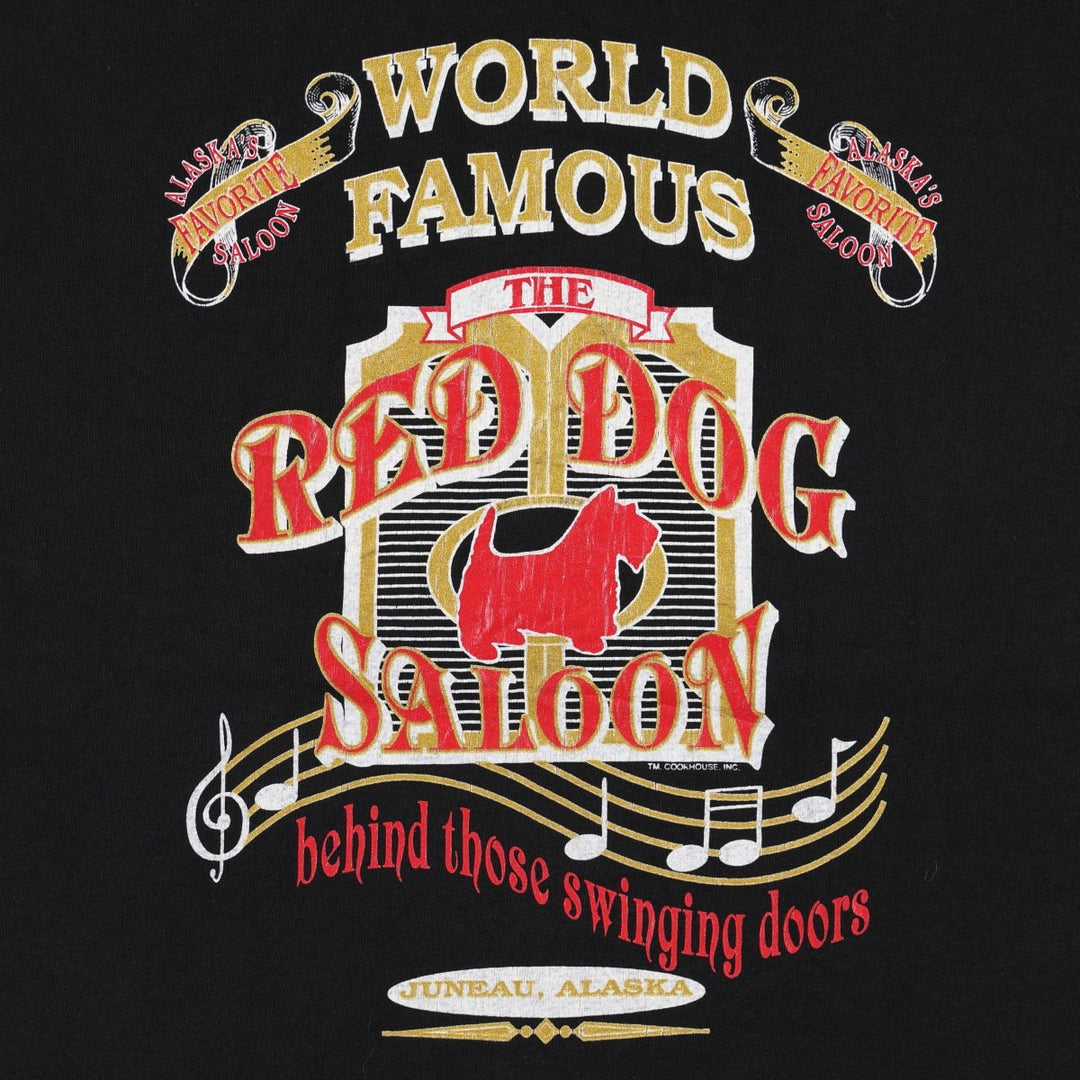 90s-00'S Hanes Heavyweight Red Dog Saloon Advertising T-shirt, Men's Size L (approx.) cotton black type Vintage Second Hand