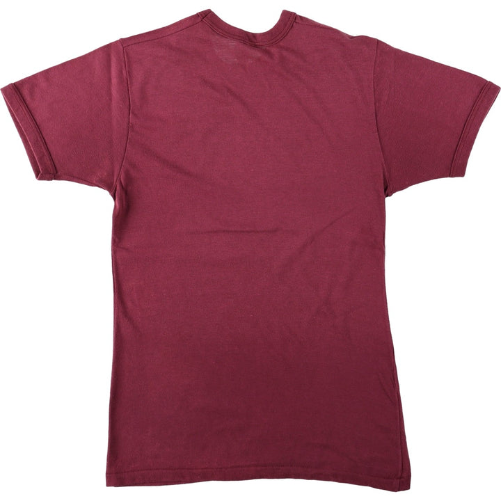 90'S Print Message T-Shirt, Made in Canada, Men's Size XS (approx.), Vintage cotton wine-red Vintage Second Hand
