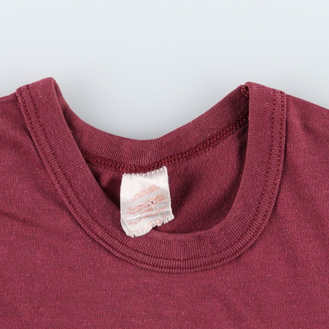 90'S Print Message T-Shirt, Made in Canada, Men's Size XS (approx.), Vintage cotton wine-red Vintage Second Hand