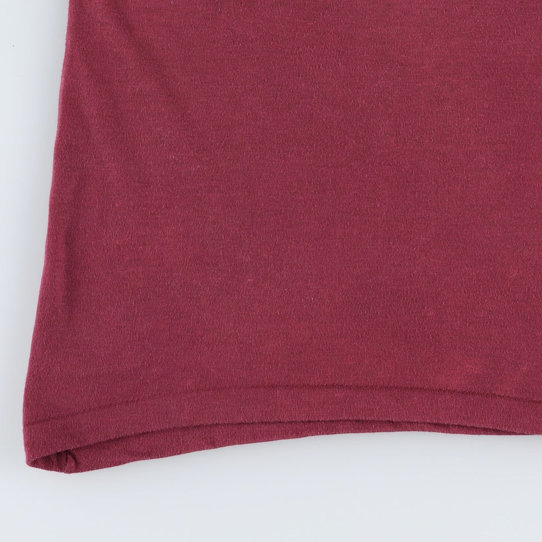 90'S Print Message T-Shirt, Made in Canada, Men's Size XS (approx.), Vintage cotton wine-red Vintage Second Hand