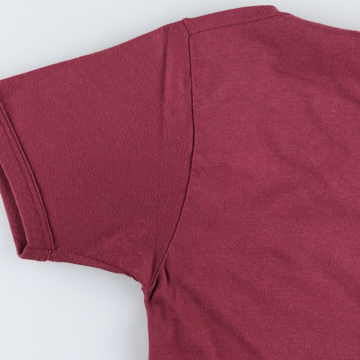 90'S Print Message T-Shirt, Made in Canada, Men's Size XS (approx.), Vintage cotton wine-red Vintage Second Hand
