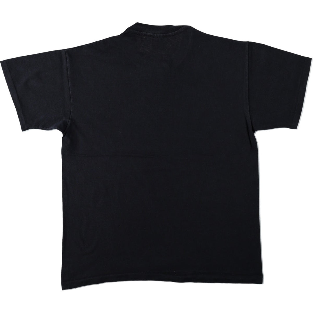 Anvil fish print t-shirt, made in the USA, men's size L (approx.) cotton black type Vintage Second Hand