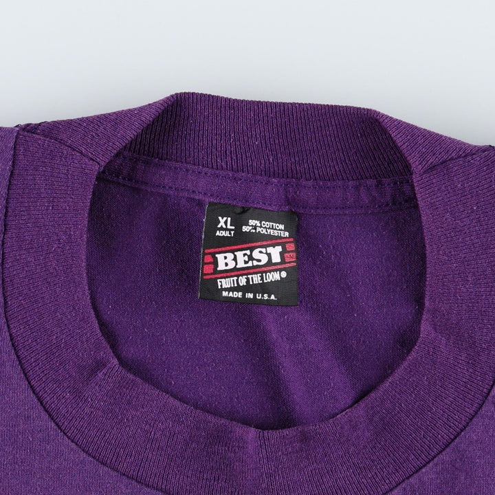 90'S Fruit of the Loom Floral Print T-Shirt Made in USA Men's XL Vintage cotton purple type Vintage Second Hand