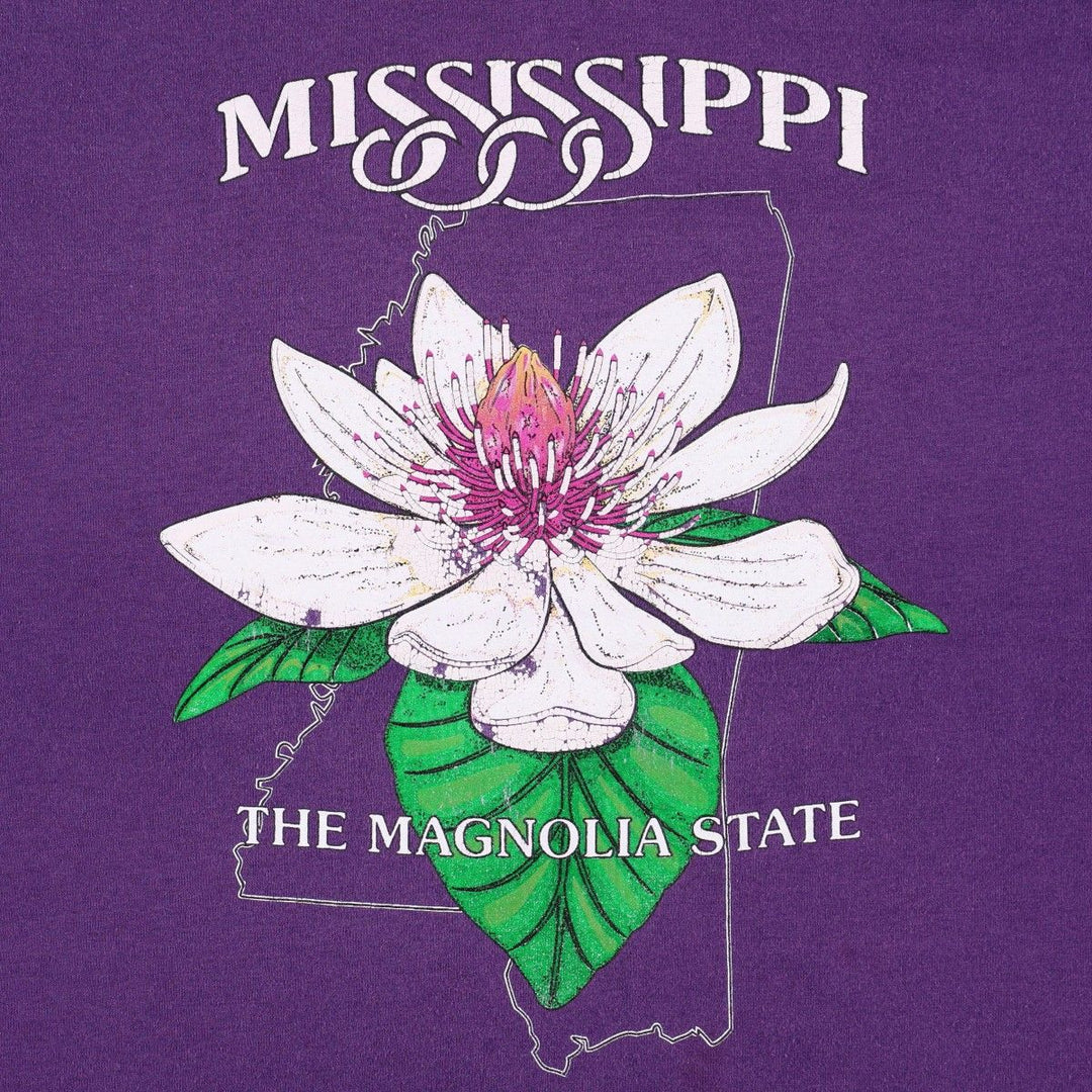 90'S Fruit of the Loom Floral Print T-Shirt Made in USA Men's XL Vintage cotton purple type Vintage Second Hand