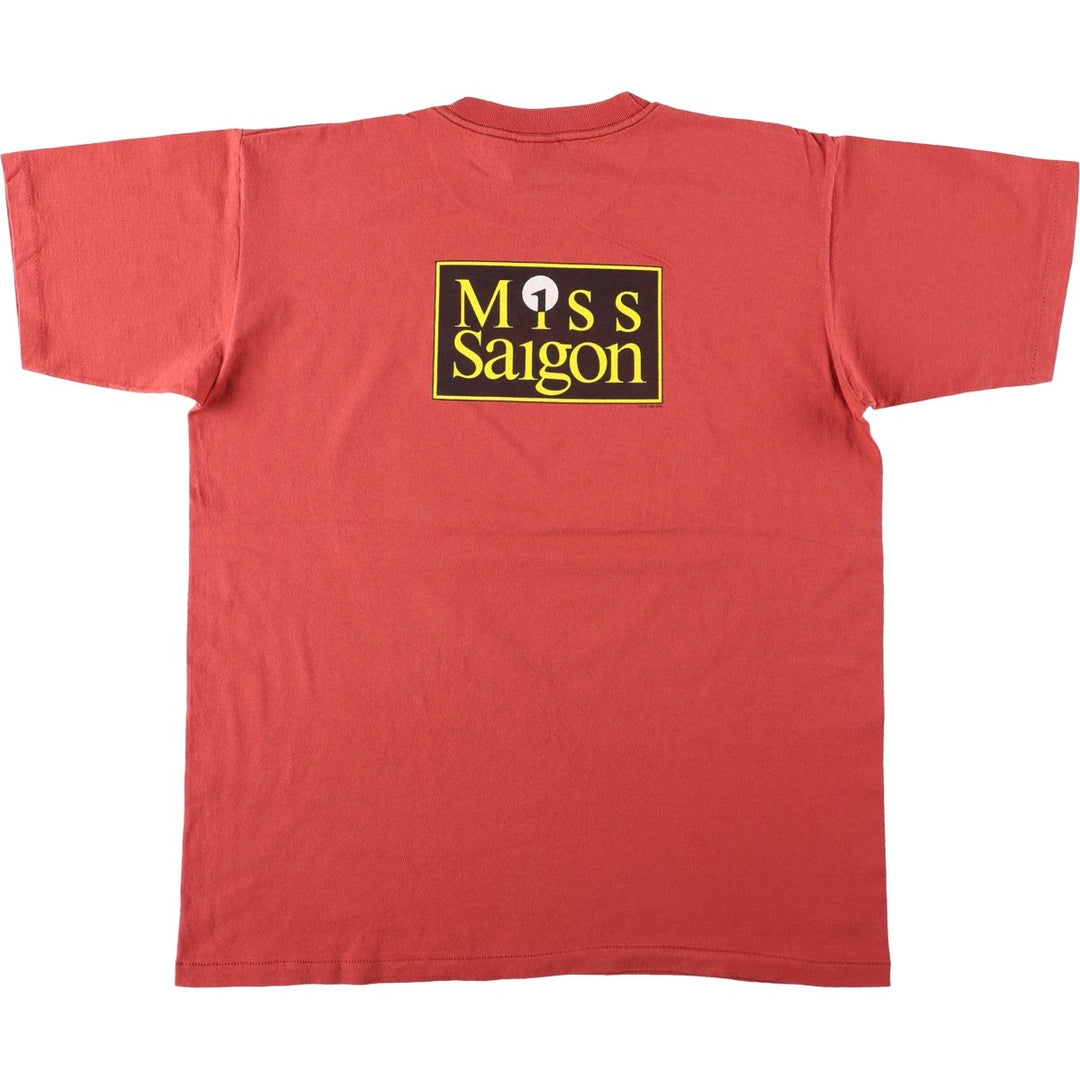 80'S TENNESSEE RIVER GOLD Miss Saigon Musical Print T-Shirt, Made in USA, Men's XL equivalent, Vintage cotton red type Vintage Second Hand